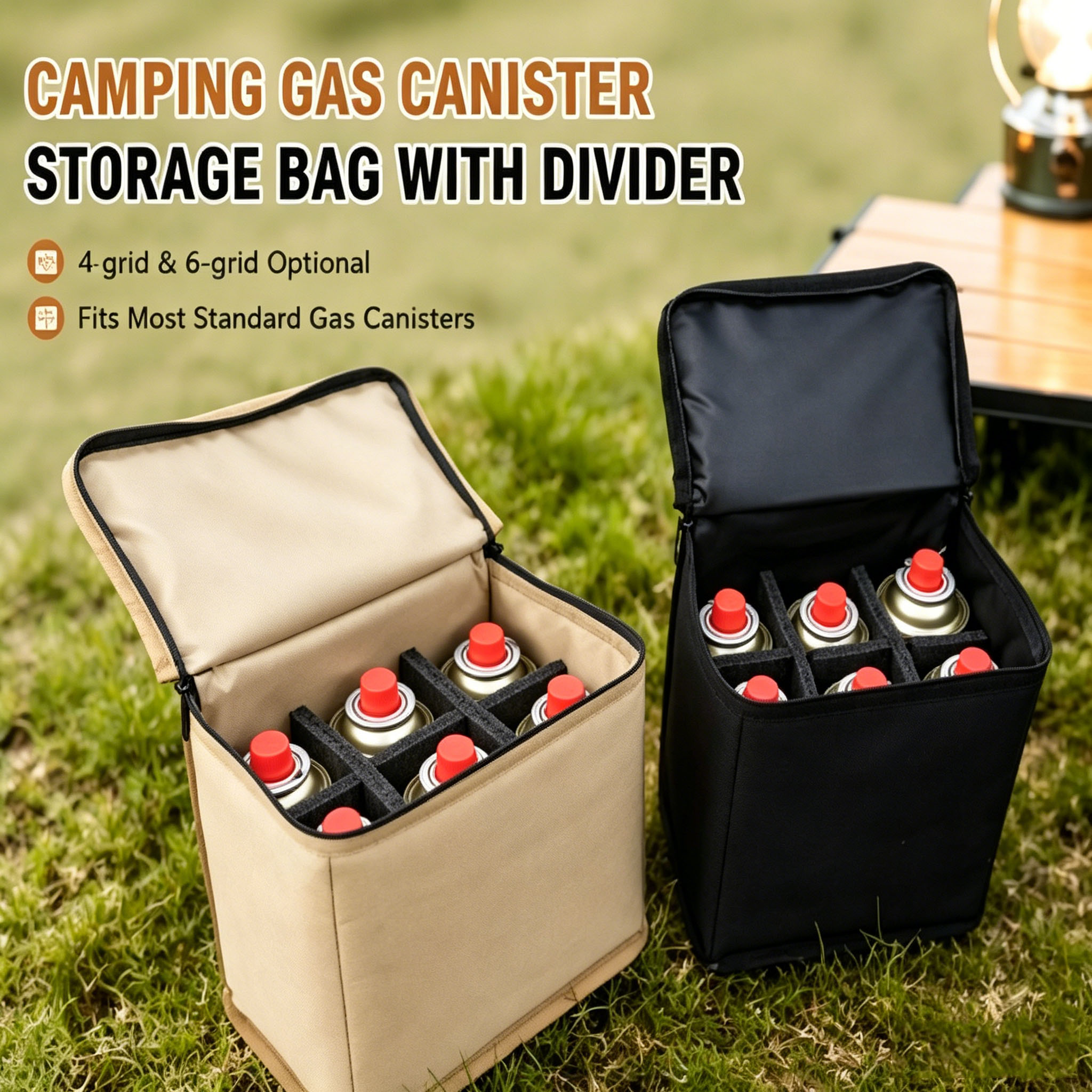 Camping Cooking Drawer - Camping Gas Canister Storage Bag with