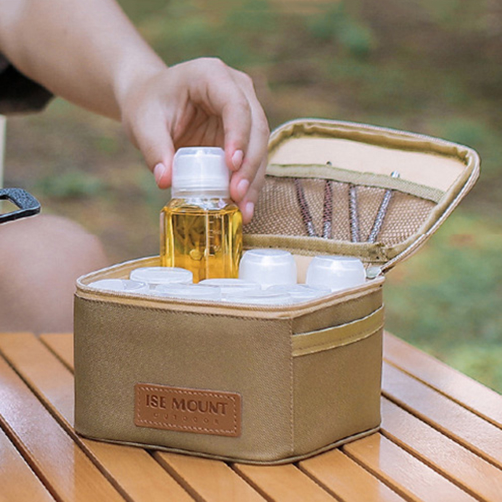 Camping Cooking Gear - Seasoning Bottle Set Storage Bag Large