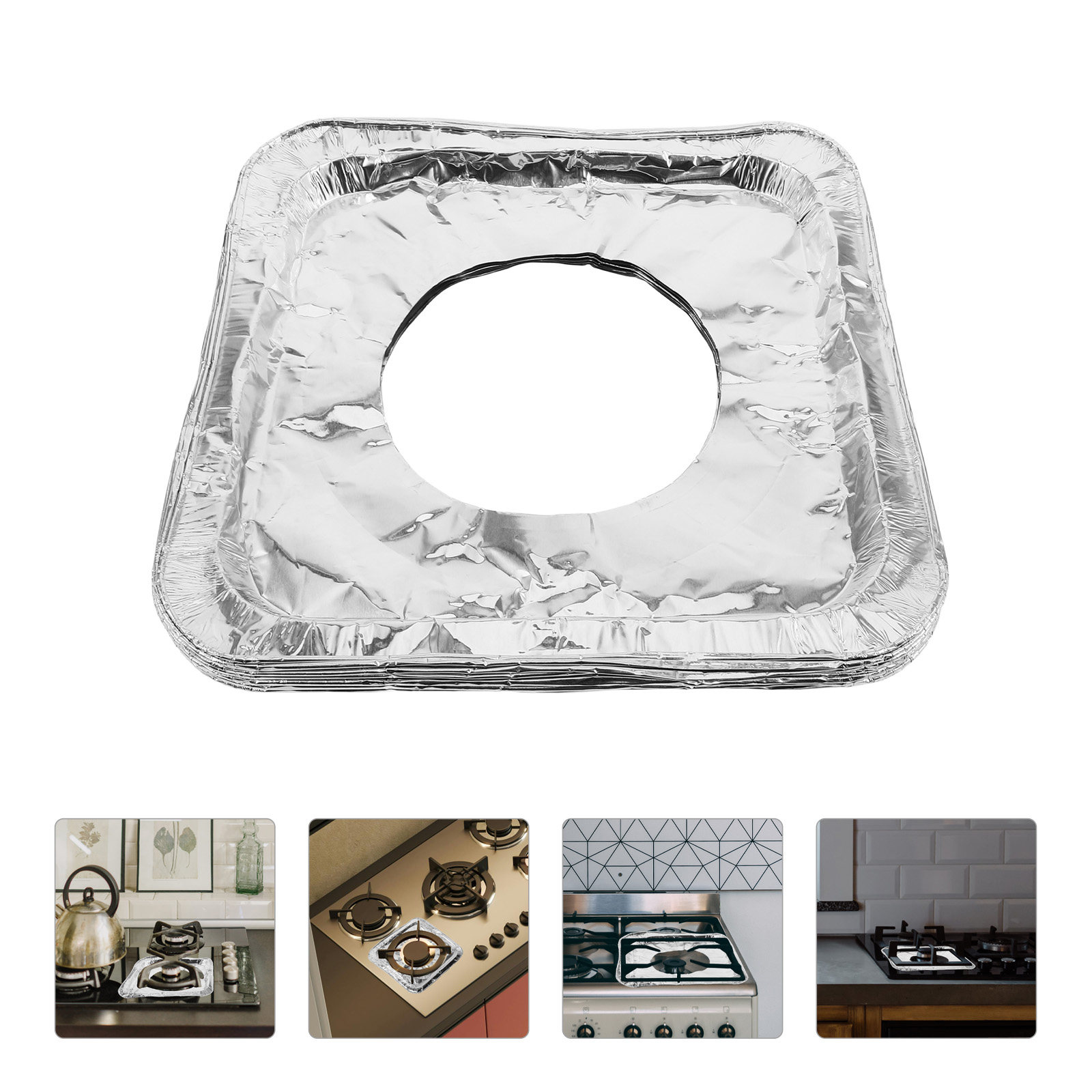 Aluminum Foil Heavy Duty - 10Pcs Square Aluminum Foil Burner Covers