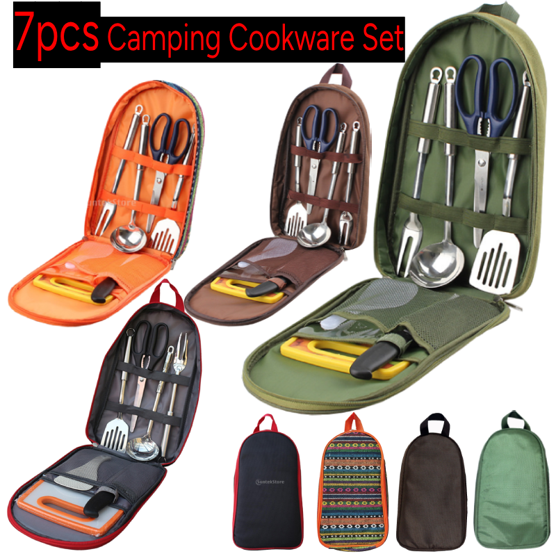 Camping Cooking Drawer - 7pcs Camping Kitchen Utensil Set with