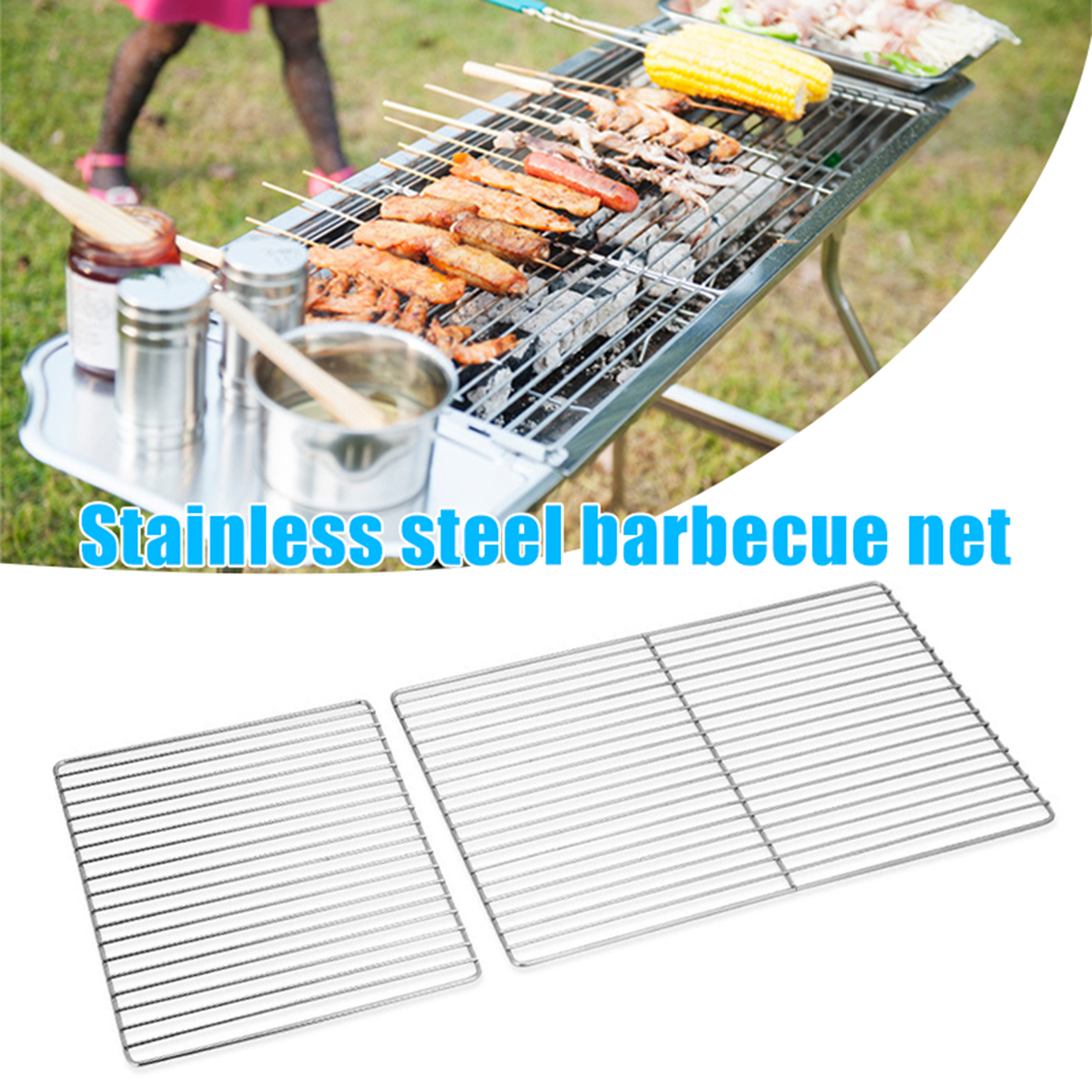 Camping Cooking Grate - Stainless Steel BBQ Grill Grid Cooking