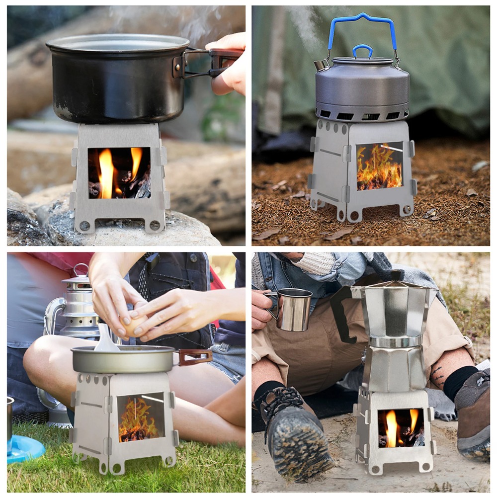 Camping Cooking Heater - Camping Furnace Wood Stove Alcohol Stove