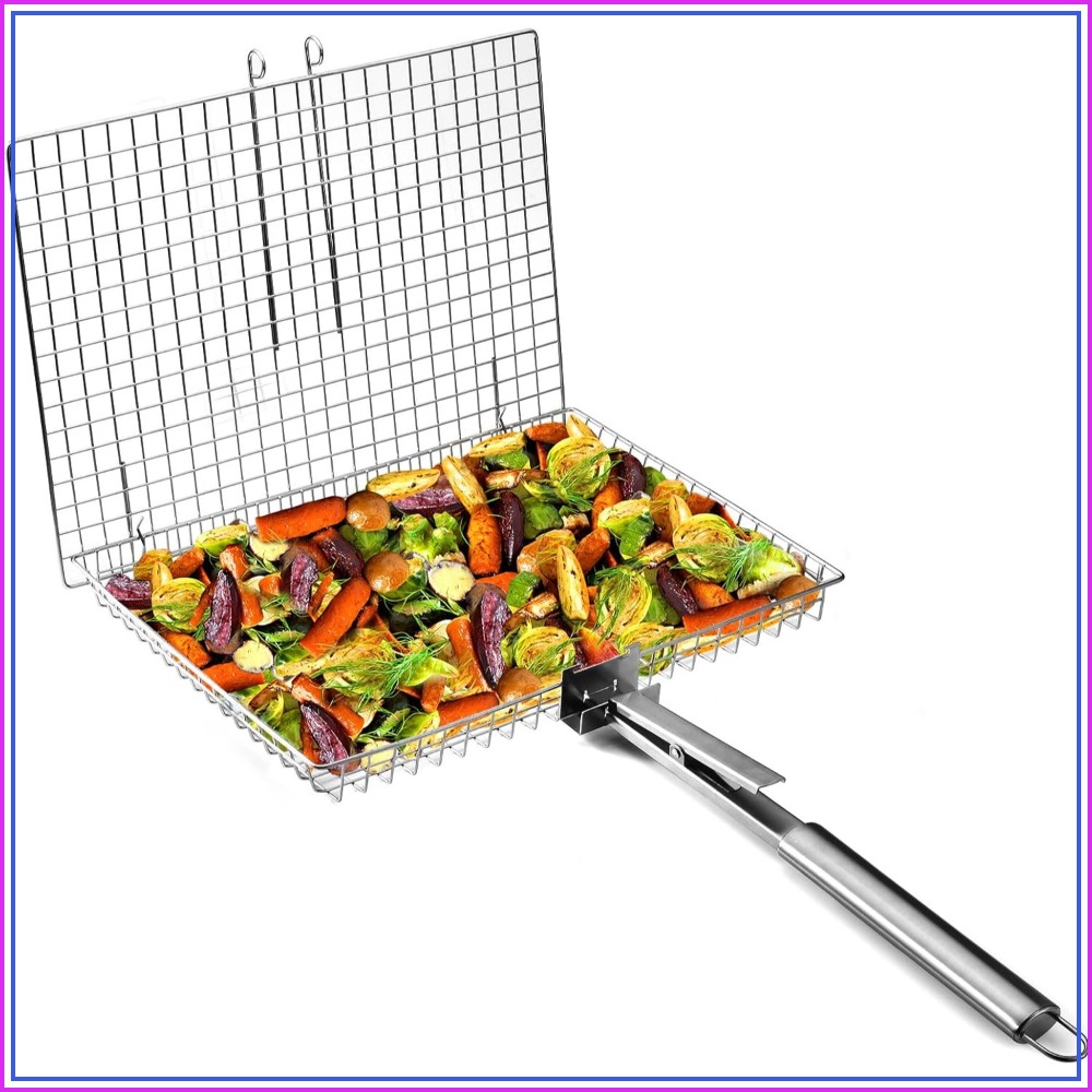 Camping Cooking Gifts - Extra Large Grill Basket, BBQ Accessories