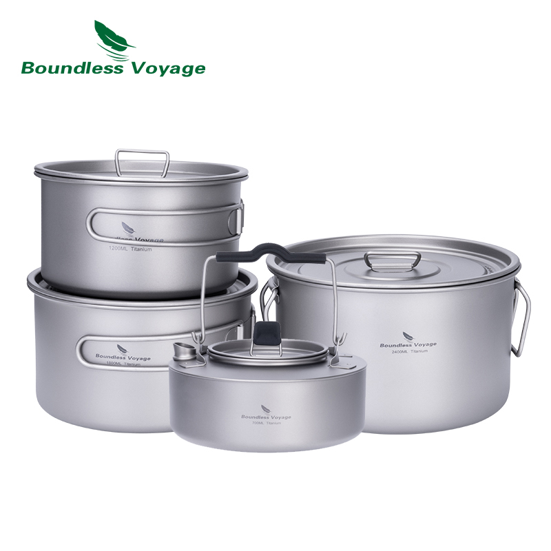 Mess Kit Titanium - Boundless Voyage Titanium Pot Stockpot Cooking
