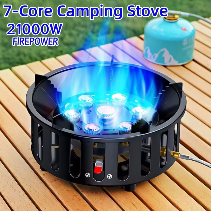 Camping Cooking Drawer - 21000W 7-Core Camping Stove High-Power Strong
