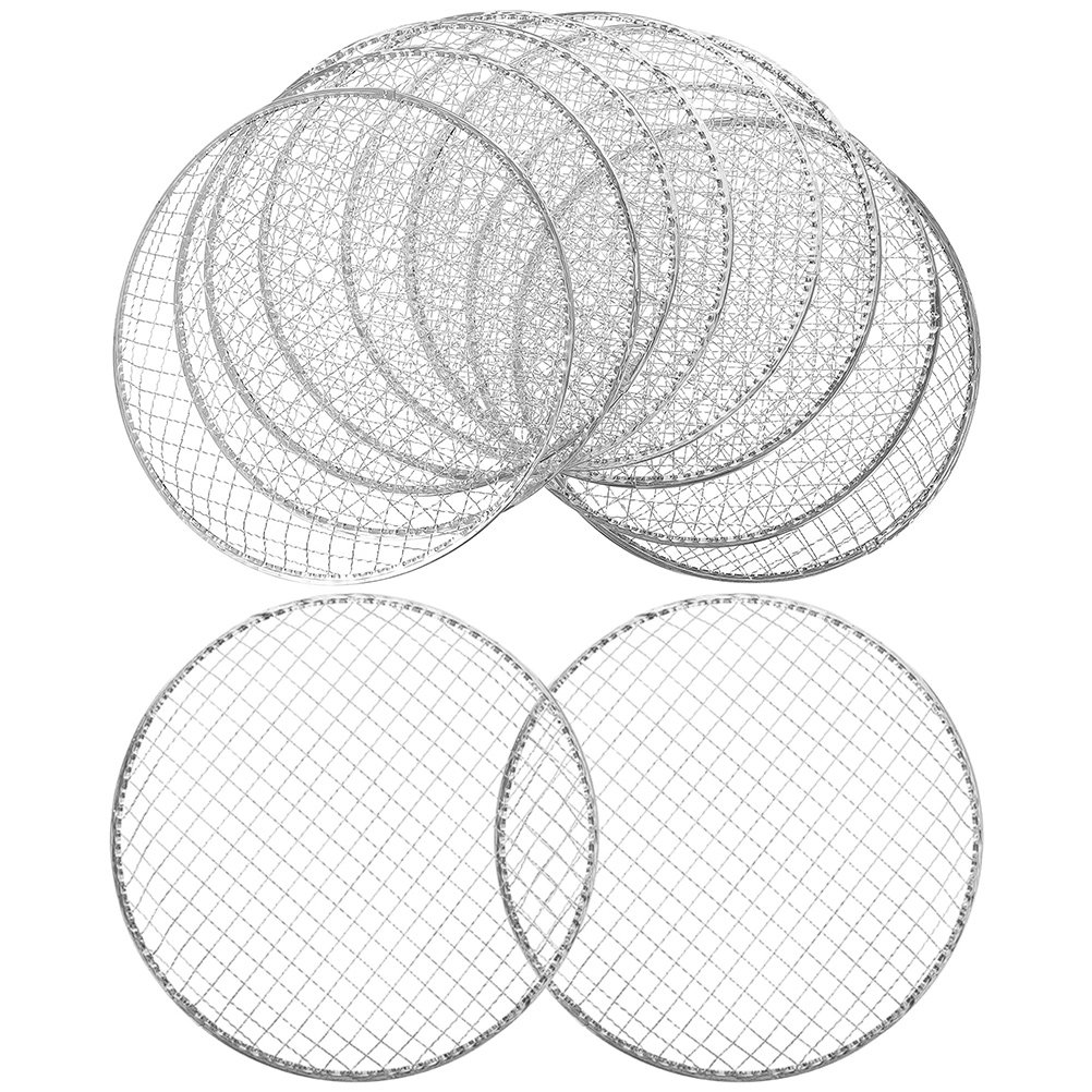 Camping Cooking Grate - 10Pcs Bbq Grill Mesh Round Cooking