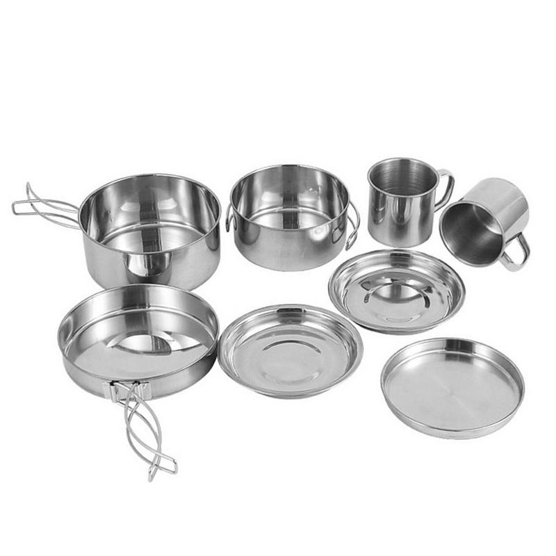 8pcs/set Stainless Steel Outdo – Camping Cooking Full Set recenzja i cena