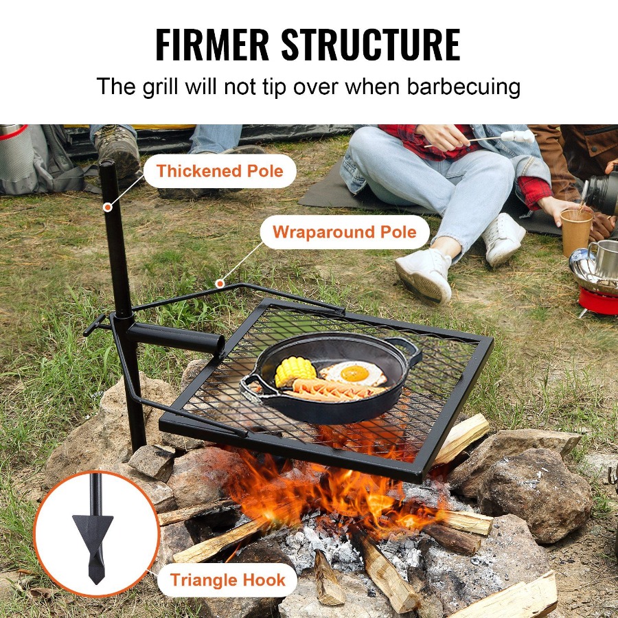 Swivel Campfire Grill for Fire – Camping Cooking Grate recenzja i cena