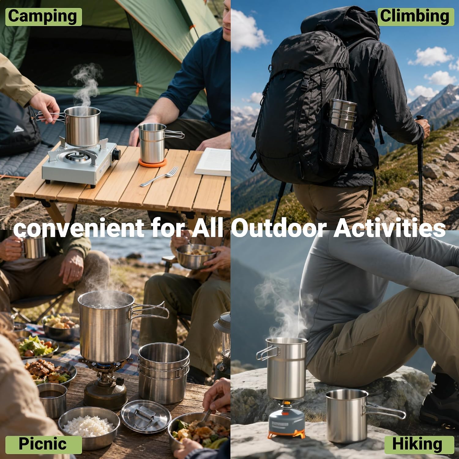 Foldable Camping Cups Mugs Cam – Camping Cooking Pot recenzja i cena