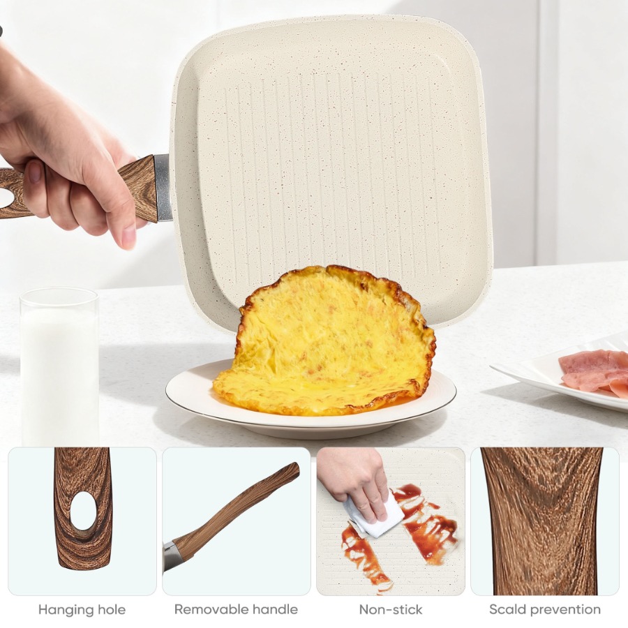 Non-Stick Cookware Set Square  – Camping Cooking Gifts recenzja i cena