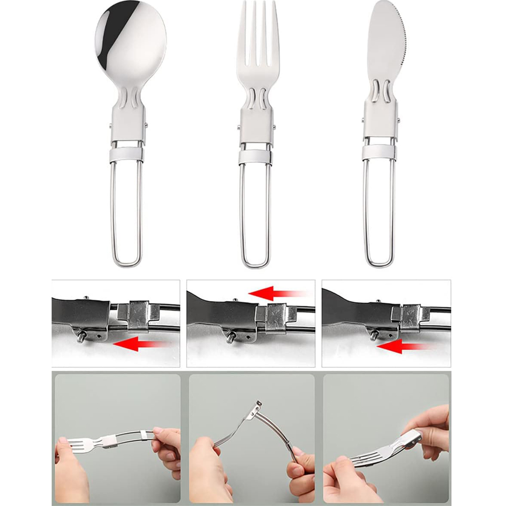 Camping Flatware Sets Stainles – Camping Cooking Full Set recenzja i cena