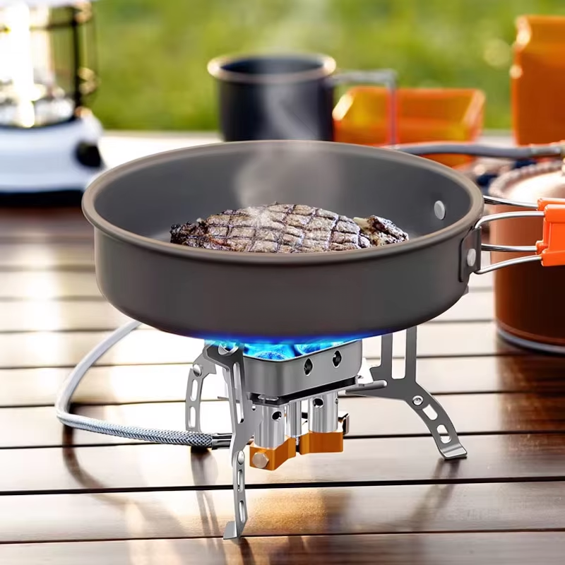 Three-head gas stove portable  – Camping Cooking No Gas recenzja i cena