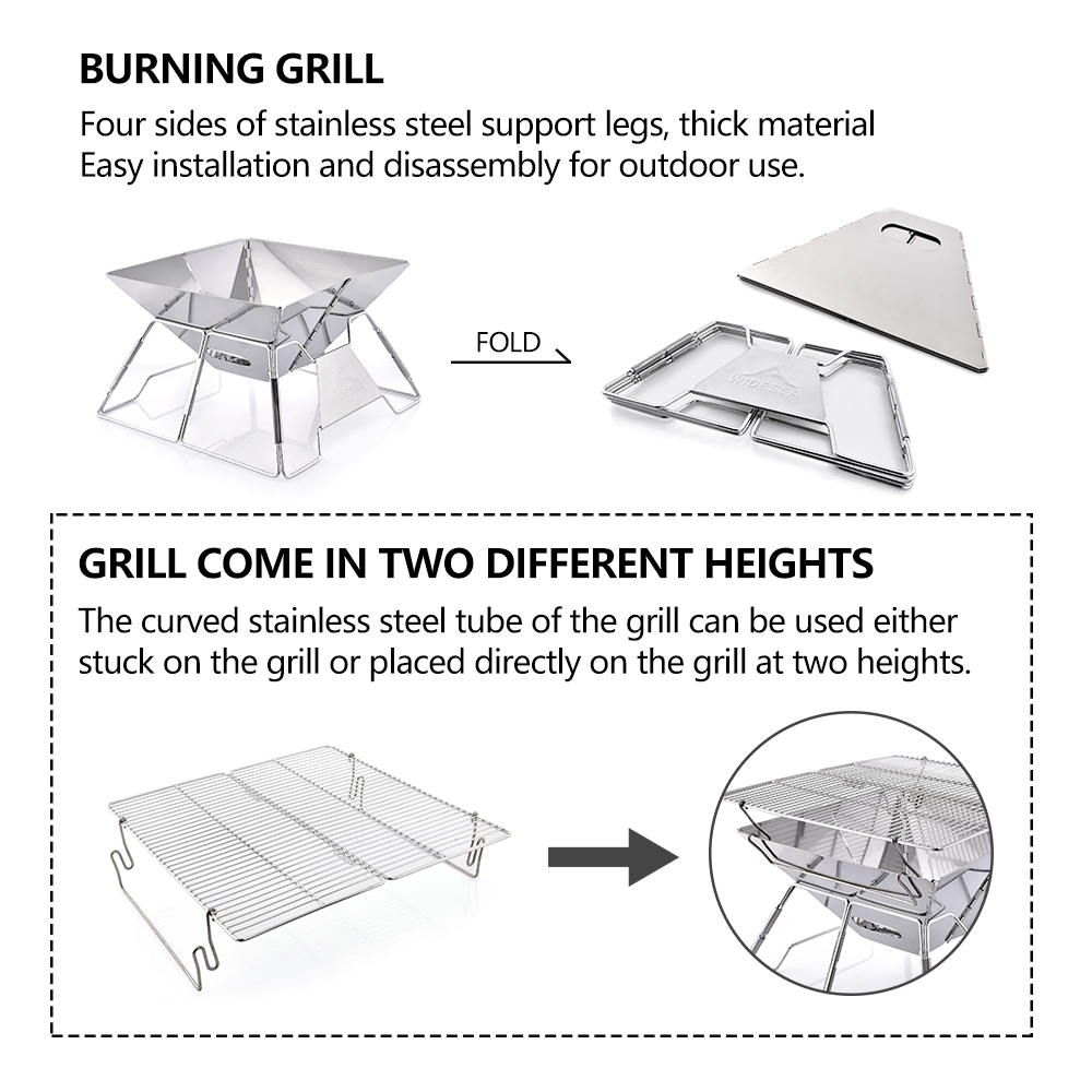 Widesea Windproof Wood-Burning – Camping Cooking Fire recenzja i cena