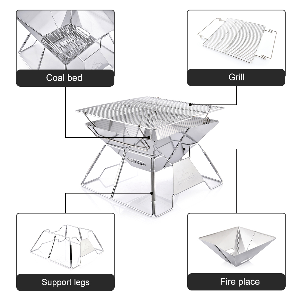 Widesea Windproof Wood-Burning – Camping Cooking Fire recenzja i cena