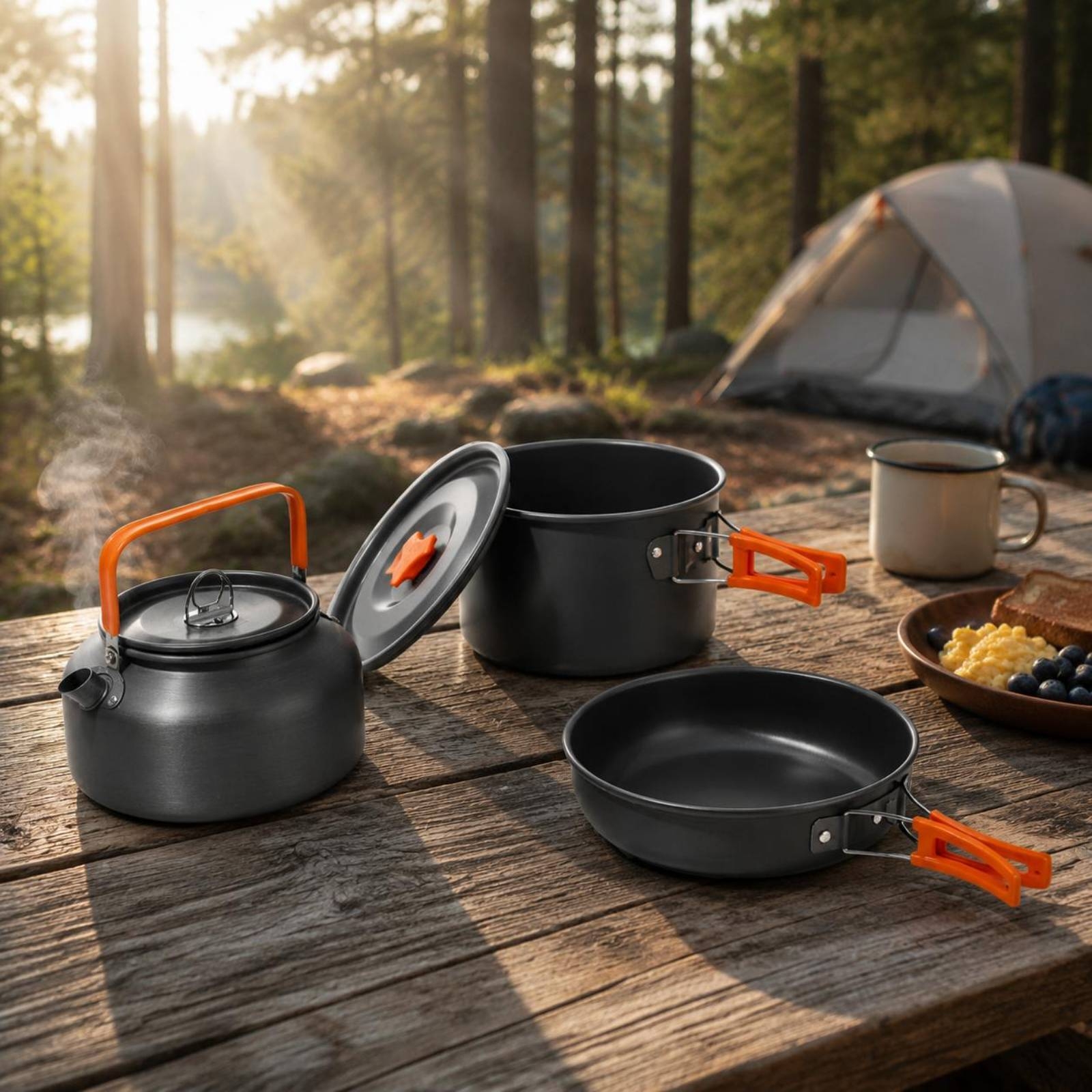 Camping Pot and Kettle Set Nes – Nesting Camping Cooking Set recenzja i cena