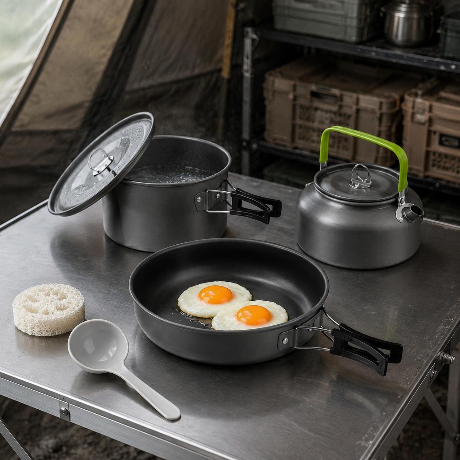 Camping Pot and Kettle Set Nes – Nesting Camping Cooking Set recenzja i cena