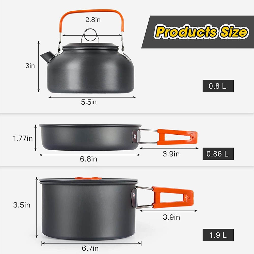Outdoor camping cooking set, n – Nesting Camping Cooking Set recenzja i cena