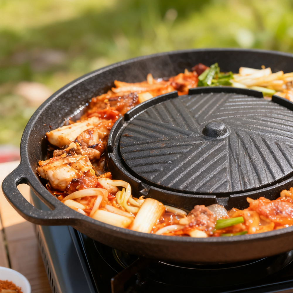 KOSUN Korean BBQ Grill Pan 2 i – Camping Cooking Pot recenzja i cena