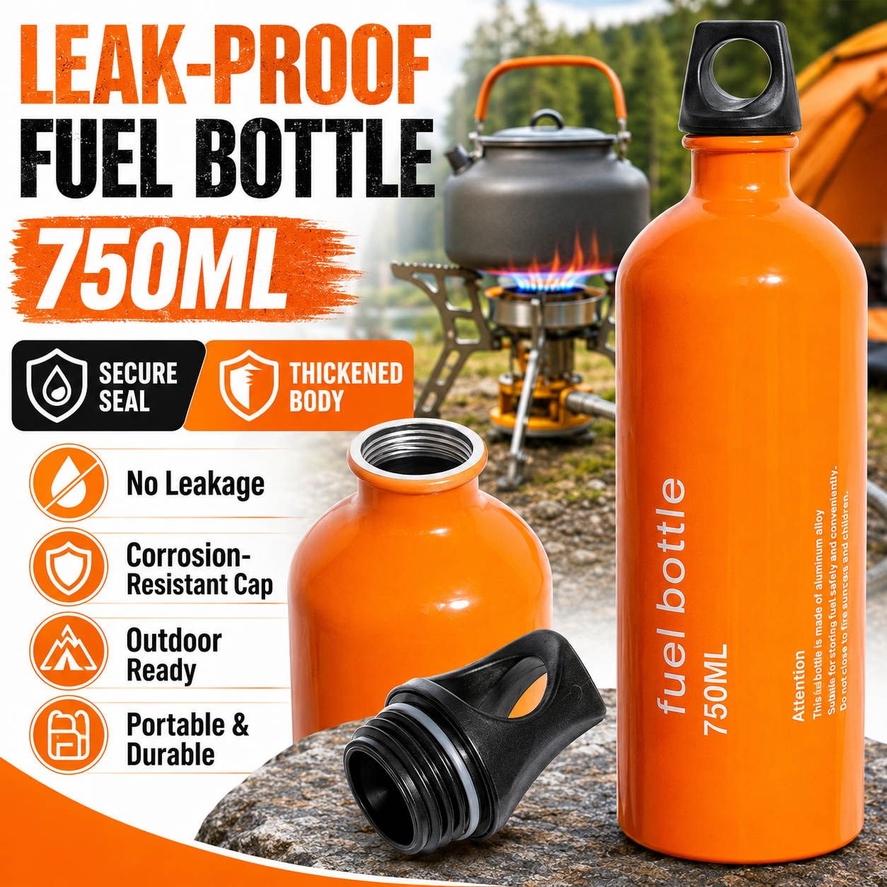 750ml Aluminum Fuel Bottle Cam – Camping Cooking Heater recenzja i cena