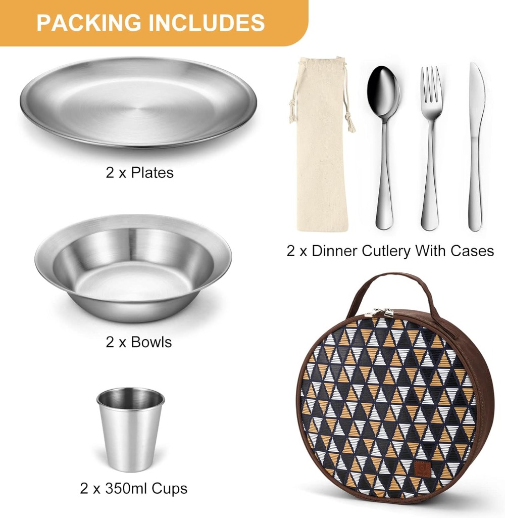 Stainless Steel Camping Mess K – Camping Cooking Mess Kit recenzja i cena