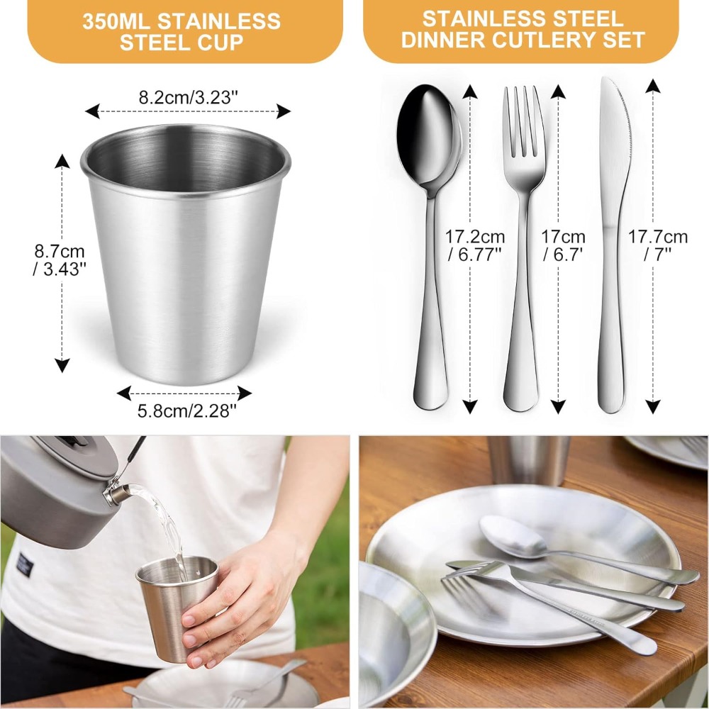 Stainless Steel Camping Mess K – Camping Cooking Mess Kit recenzja i cena