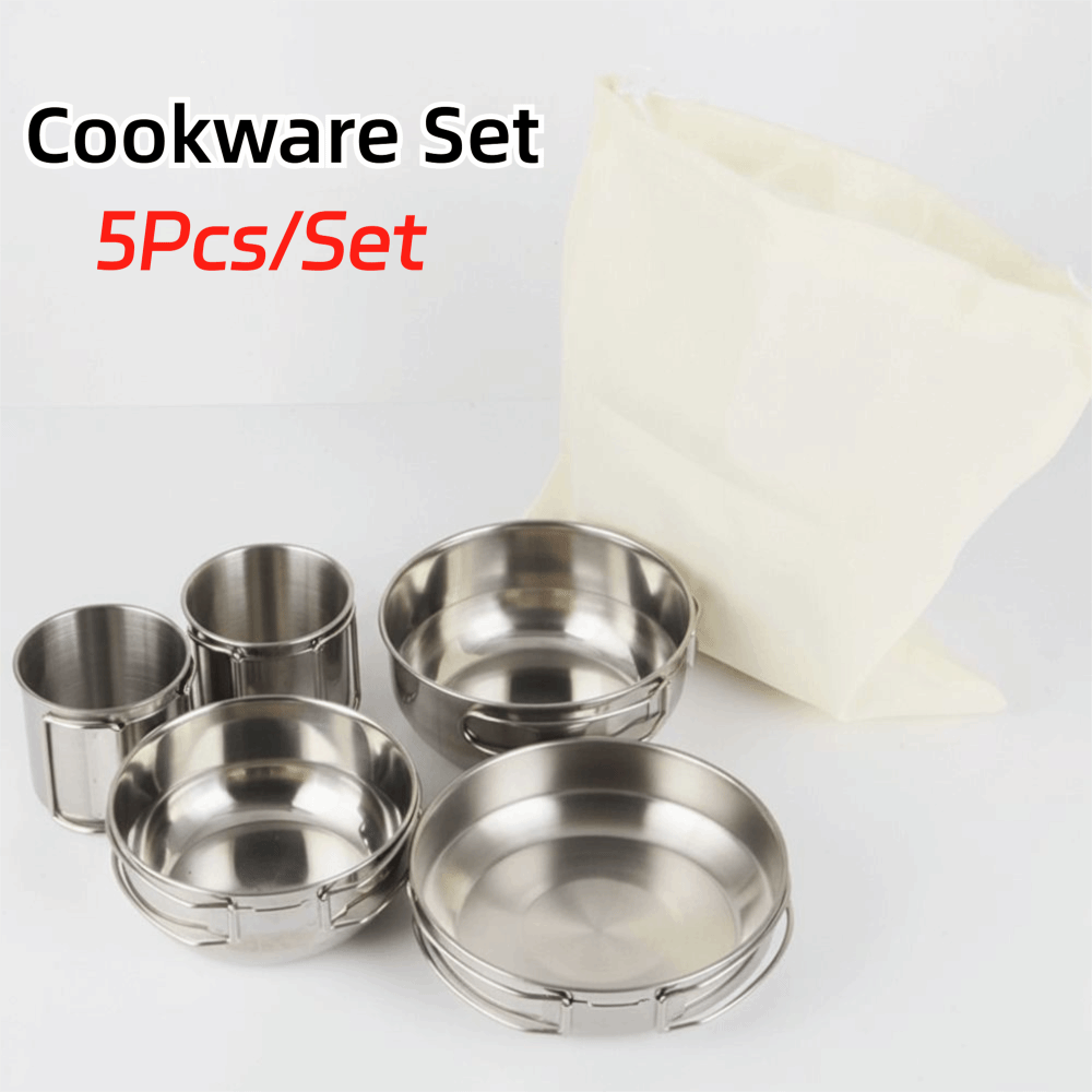 5Pcs 304 Stainless Steel Campi – Camping Cooking Pot recenzja i cena