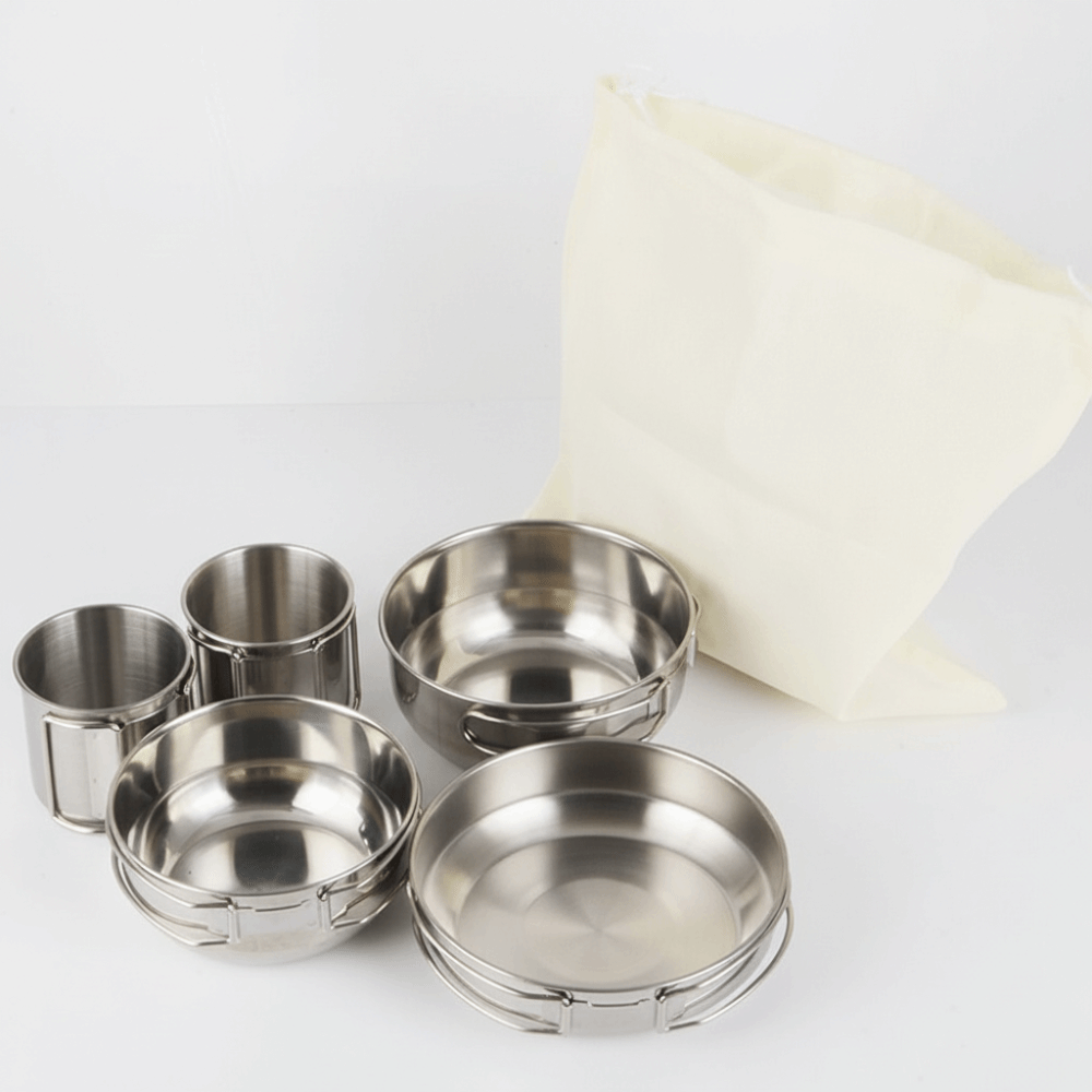 5Pcs 304 Stainless Steel Campi – Camping Cooking Pot recenzja i cena