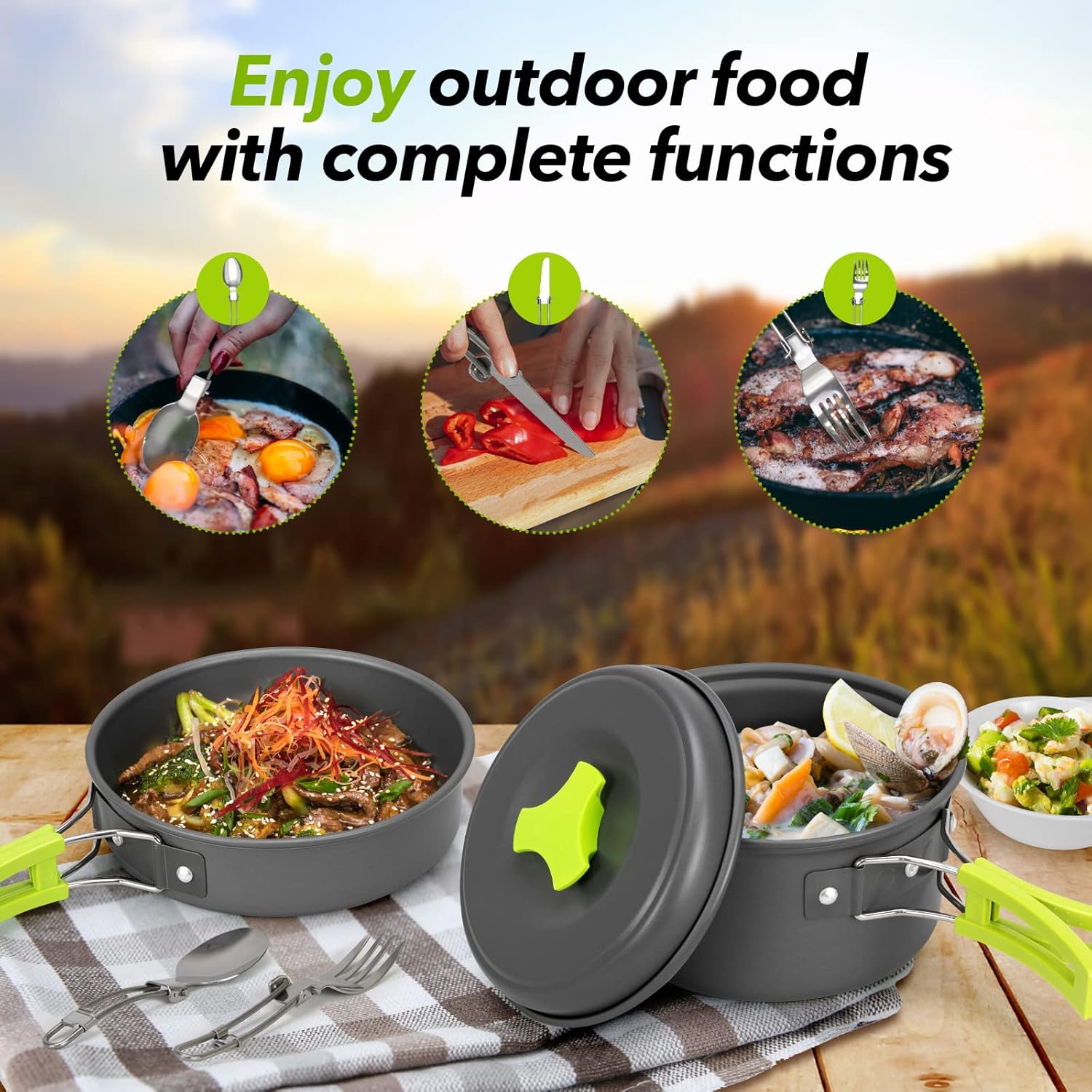 15pcs Camping Cookware Mess Ki – Camping Cooking Mess Kit recenzja i cena