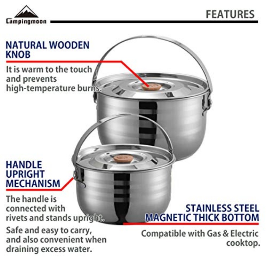 CAMPINGMOON Camping Cookware S – Nesting Camping Cooking Set recenzja i cena