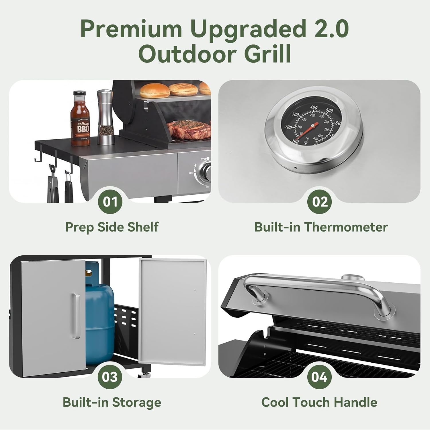 Stainless Steel Propane Gas Gr – Camping Cooking Grate recenzja i cena