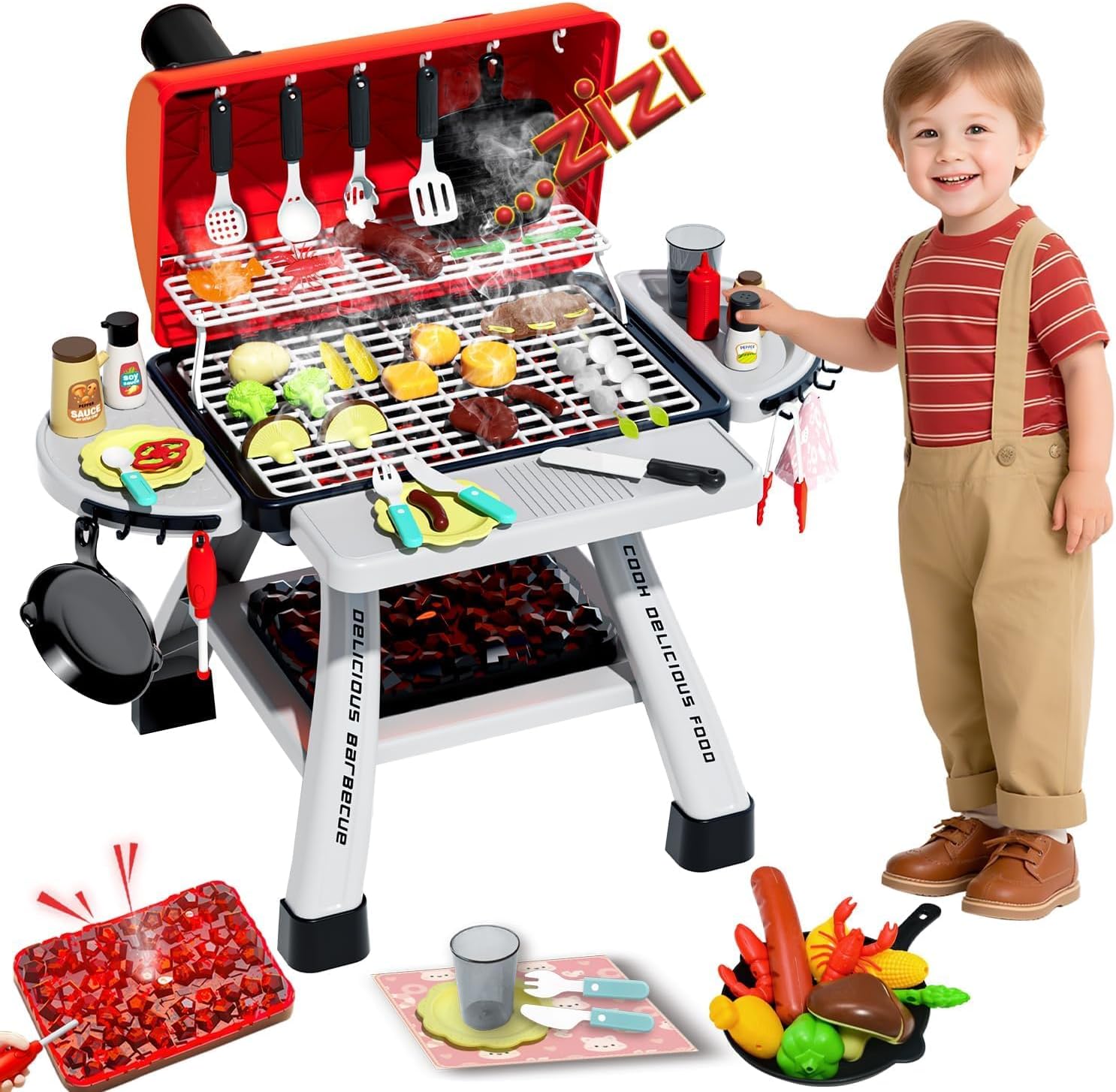 Kids BBQ Grill Playset Play Ki – Camping Cooking Gifts recenzja i cena