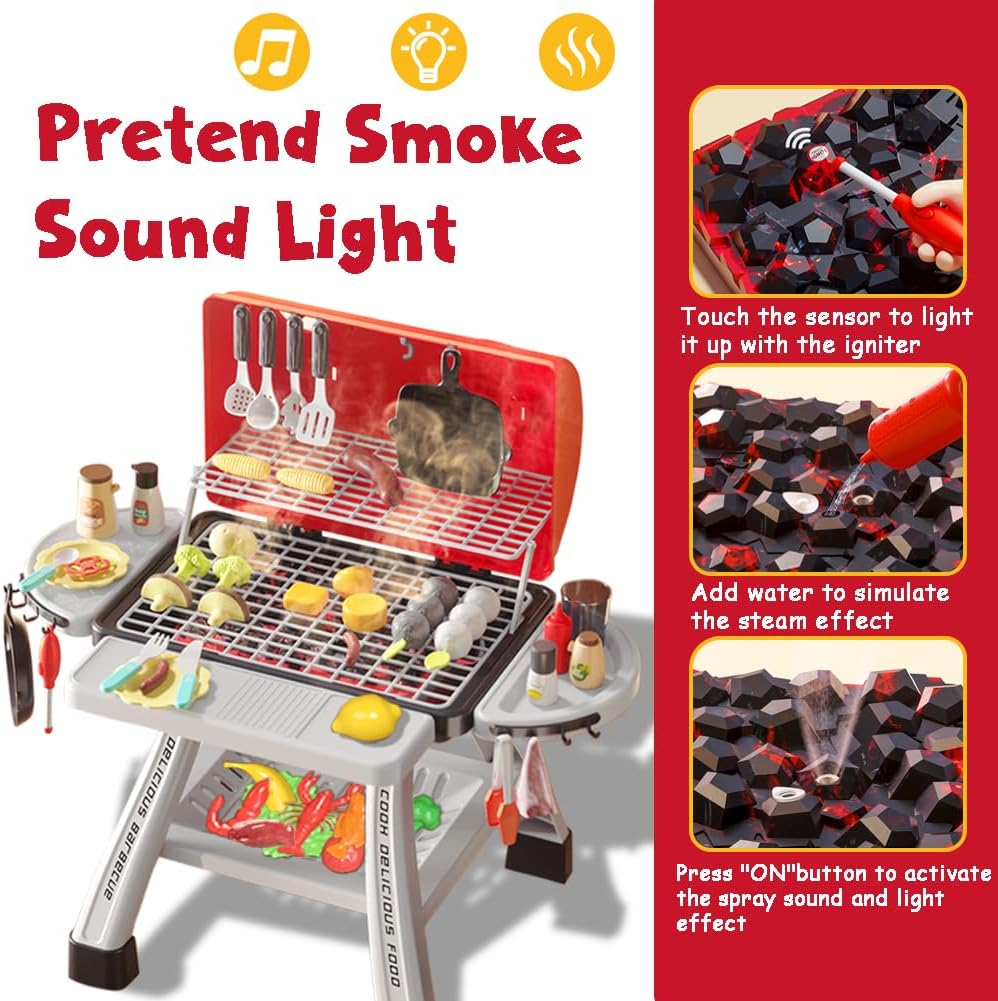 Kids BBQ Grill Playset Play Ki – Camping Cooking Gifts recenzja i cena
