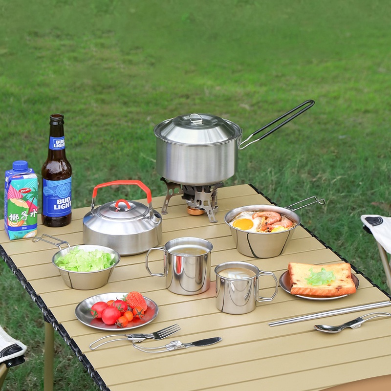 Hot Sale 304 Stainless Steel O – Camping Cooking Mess Kit recenzja i cena