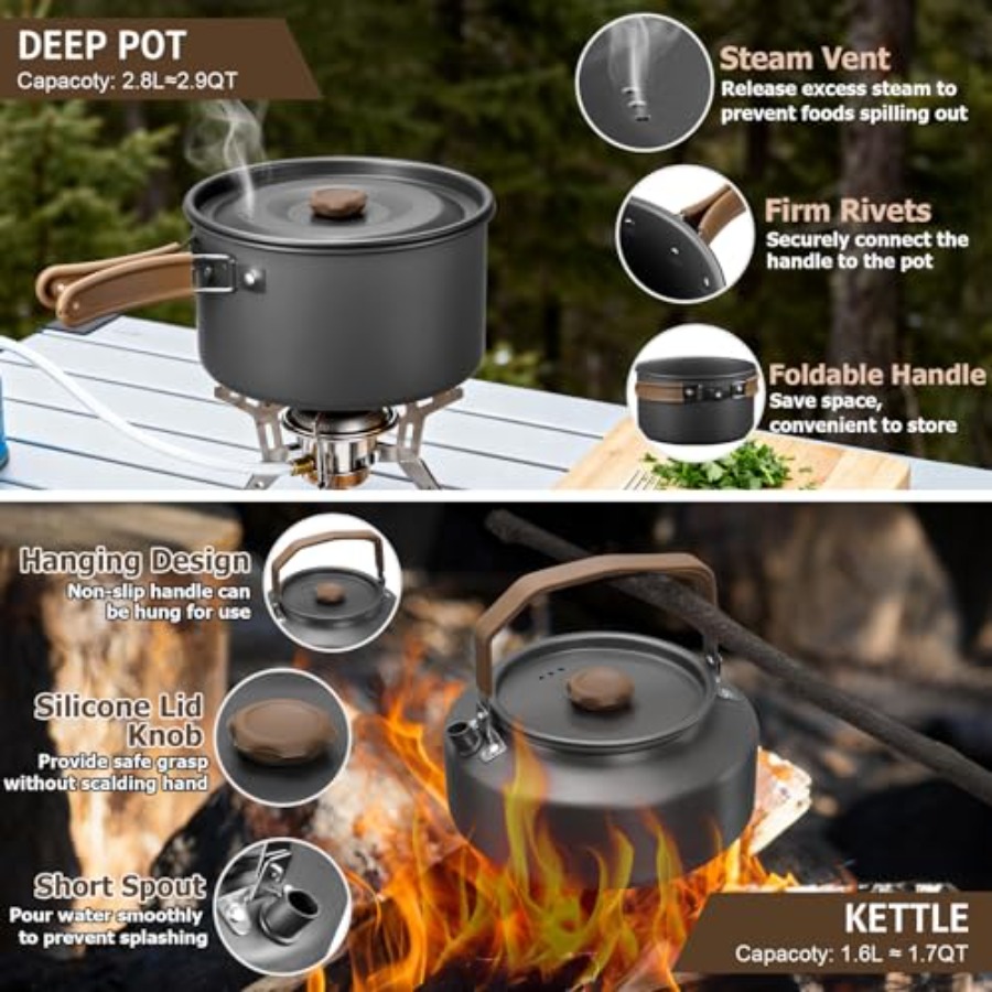 Camping cookware mess kit for  – Camping Cooking Mess Kit recenzja i cena