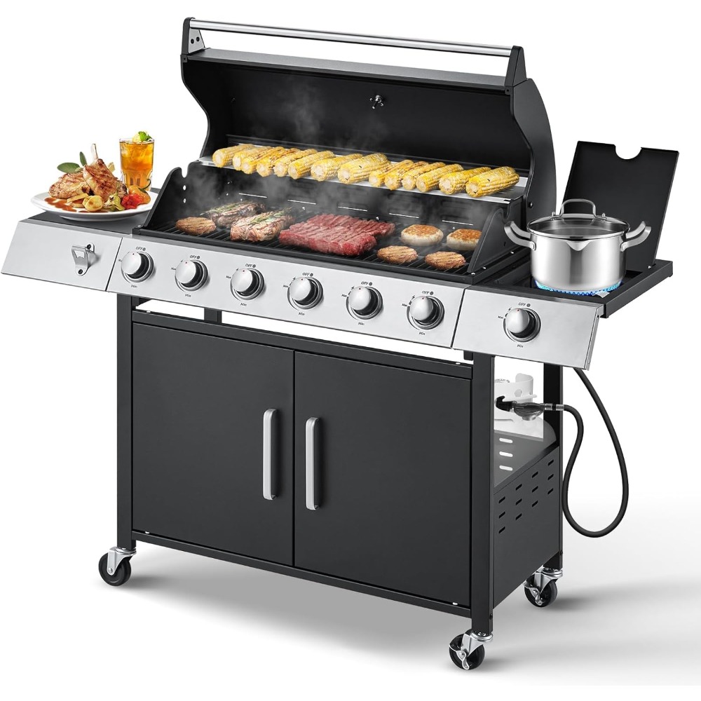 Upgraded 60000 BTU 6 Burner Pr – Camping Cooking Grate recenzja i cena