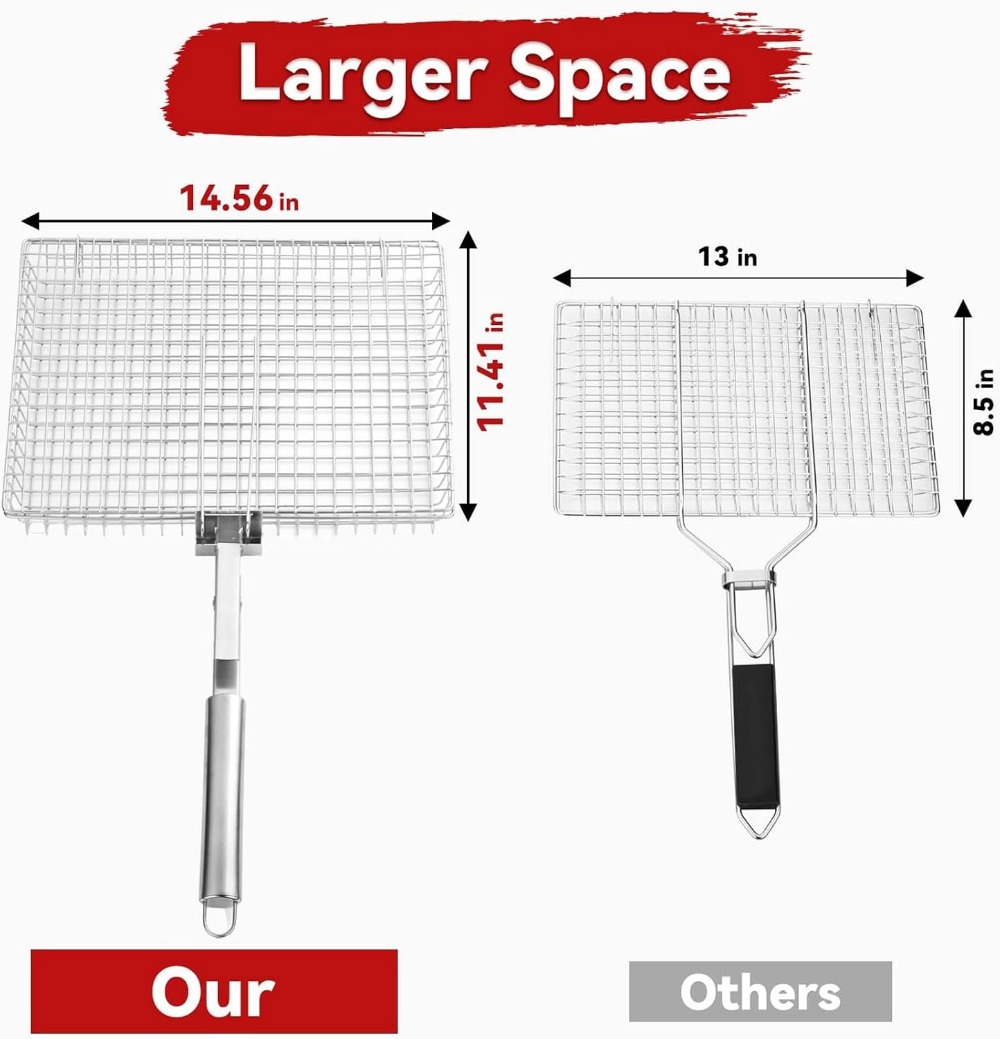 Extra Large Grill Basket, BBQ  – Camping Cooking Gifts recenzja i cena