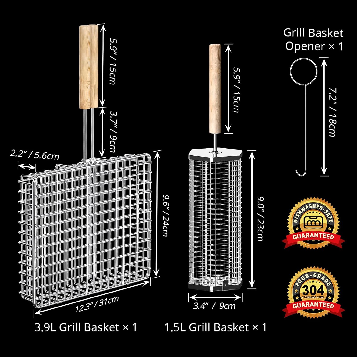 Grill Basket Set with Removabl – Camping Cooking Gifts recenzja i cena