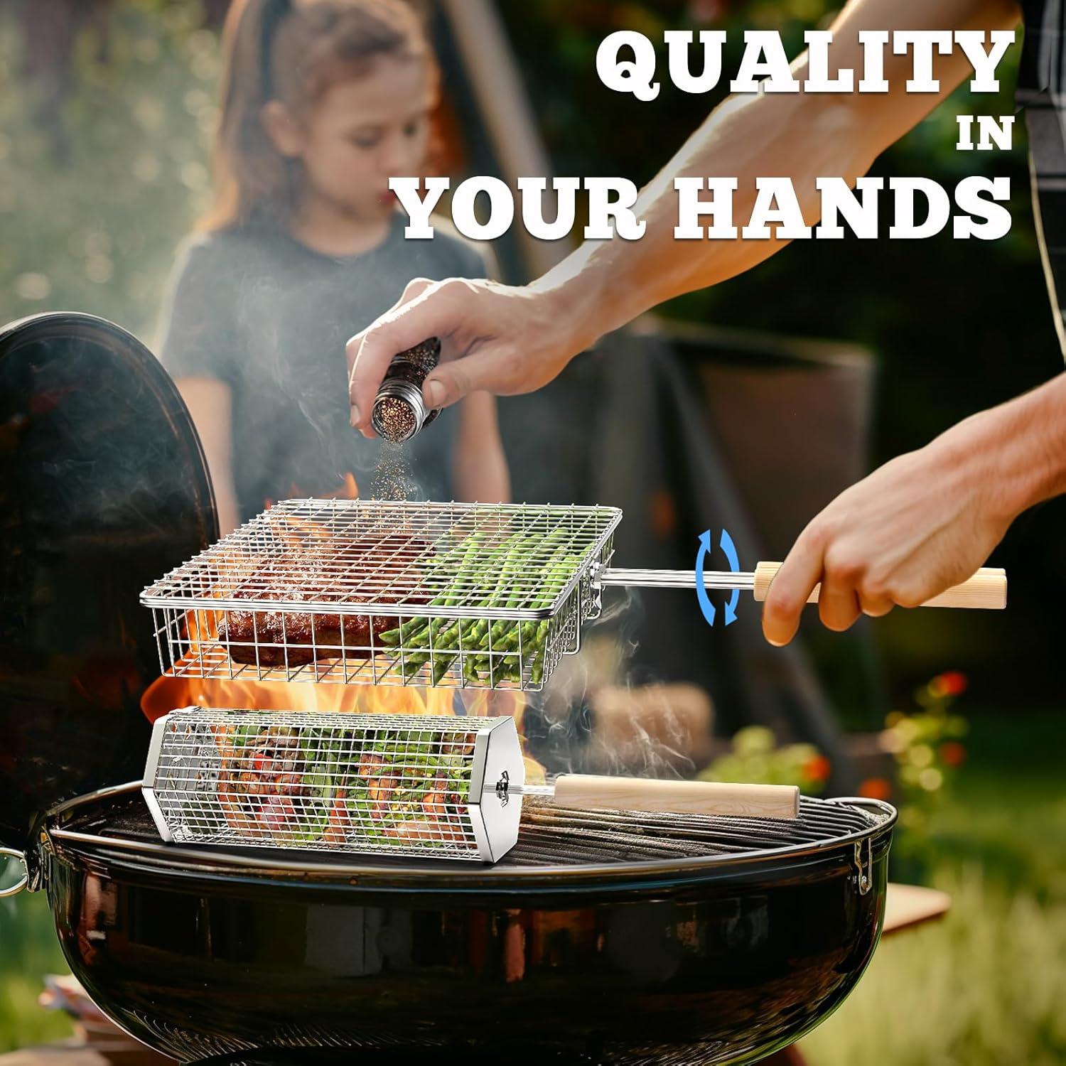 Grill Basket Set with Removabl – Camping Cooking Gifts recenzja i cena