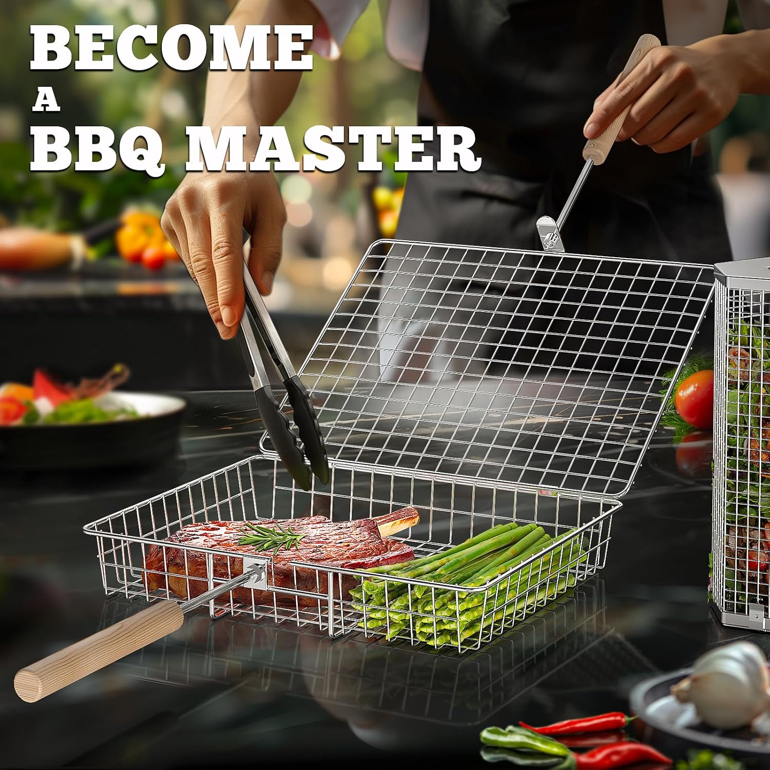 Grill Basket Set with Removabl – Camping Cooking Gifts recenzja i cena