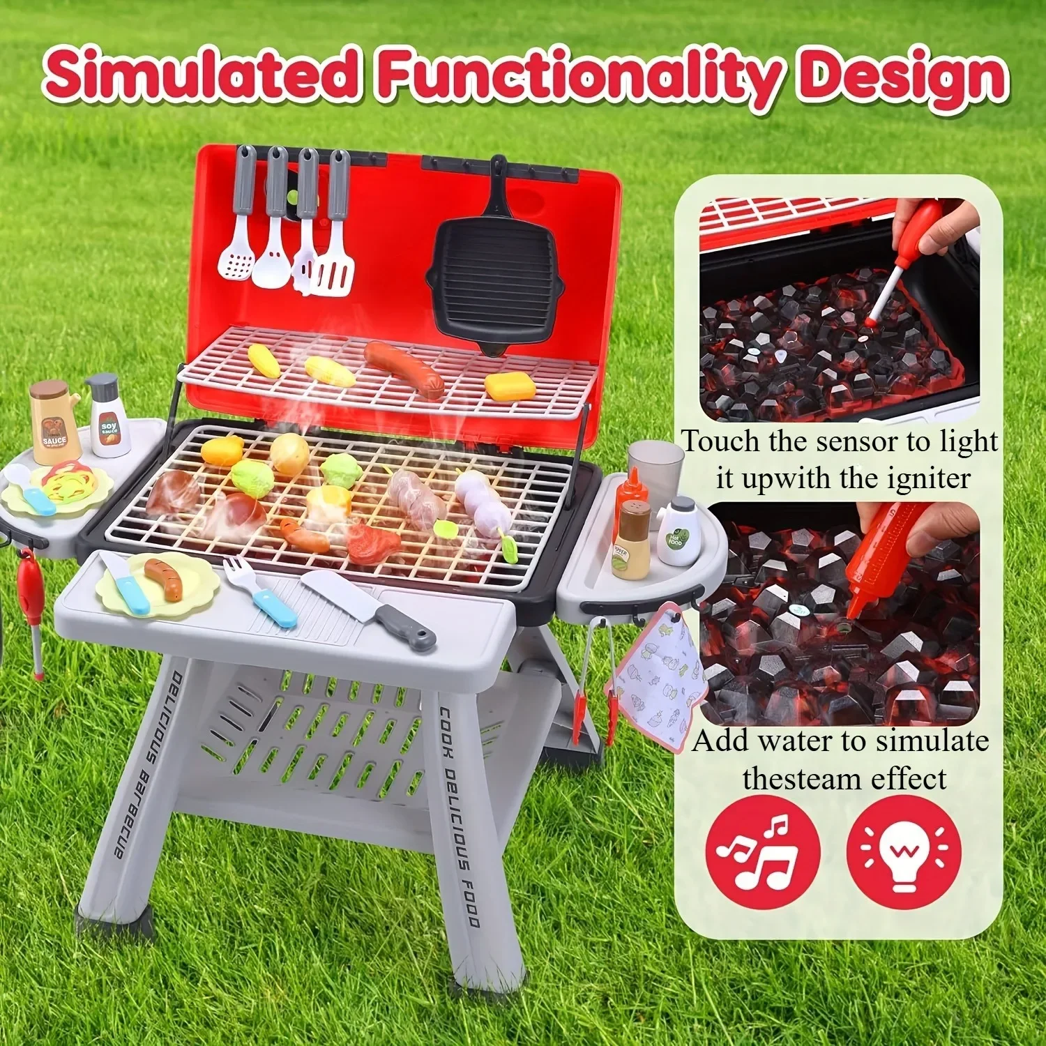 Barbecue Grill Toy Set Kids BB – Camping Cooking Gifts recenzja i cena