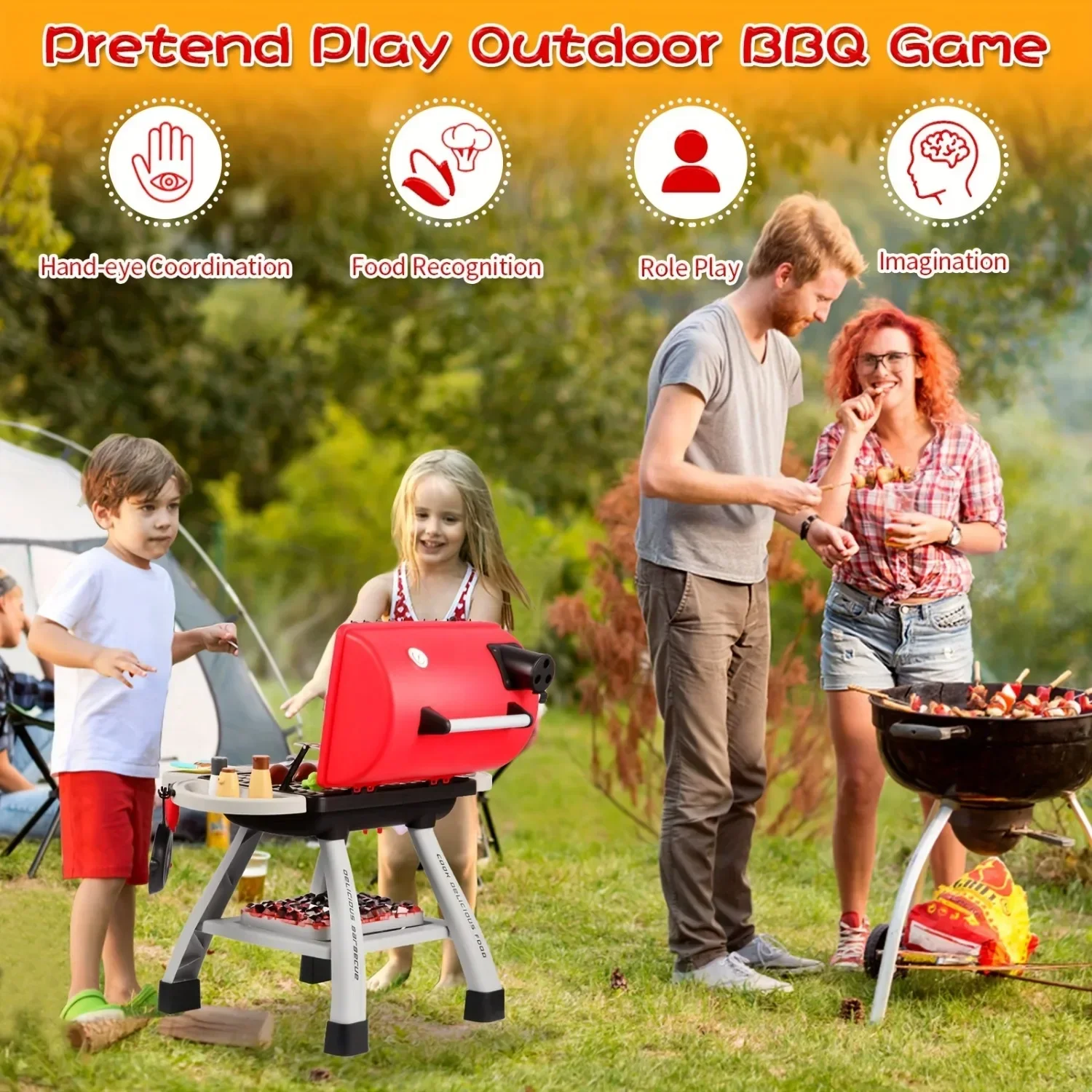 Barbecue Grill Toy Set Kids BB – Camping Cooking Gifts recenzja i cena