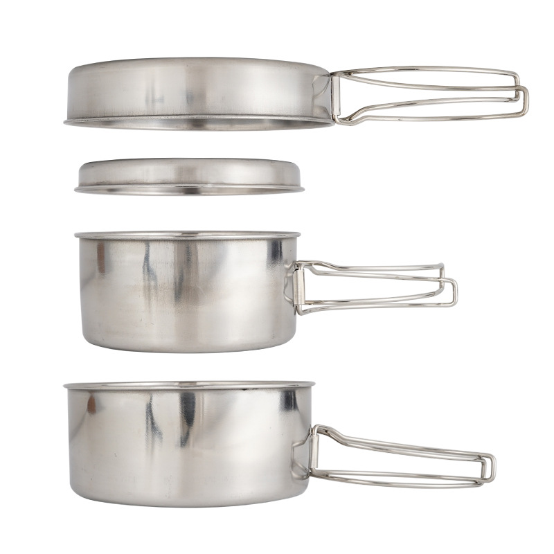 CLS 4-Piece Stainless Steel Ca – Nesting Camping Cooking Set recenzja i cena
