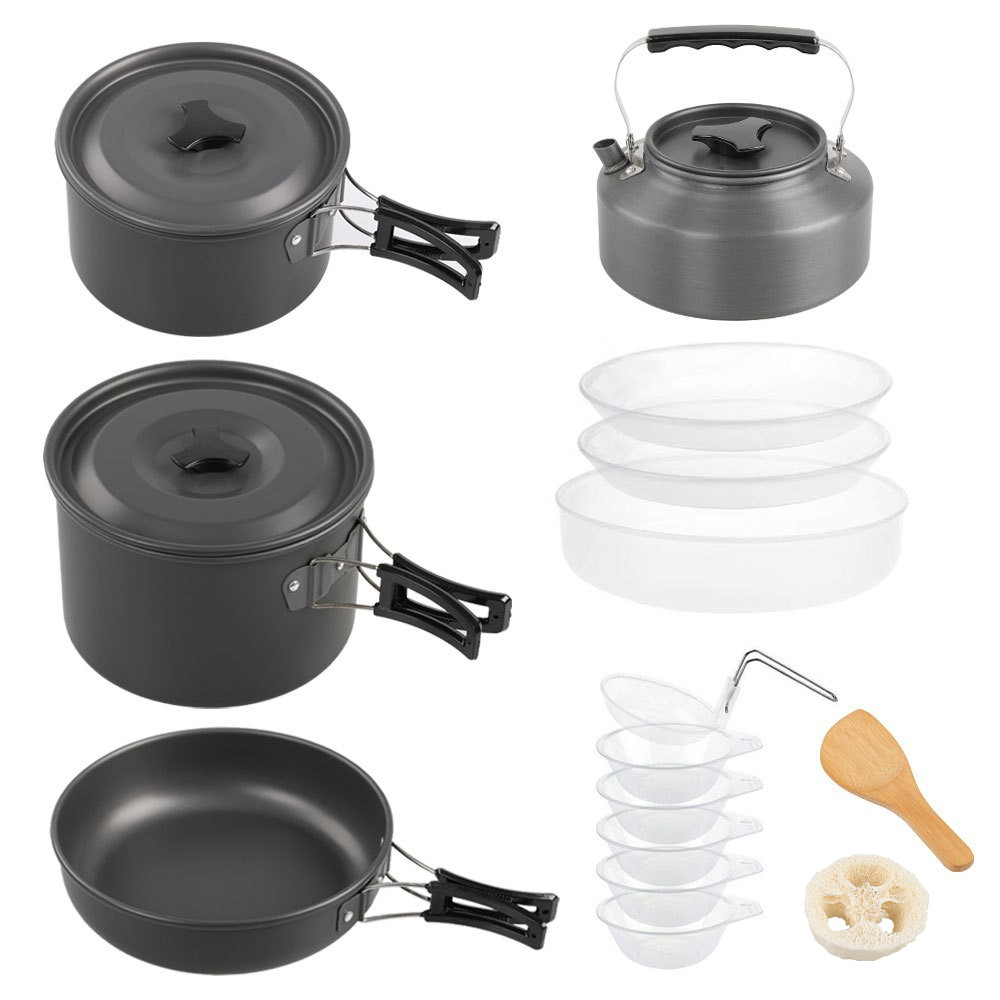 Outdoor large cooking set, 2-4 – Nesting Camping Cooking Set recenzja i cena