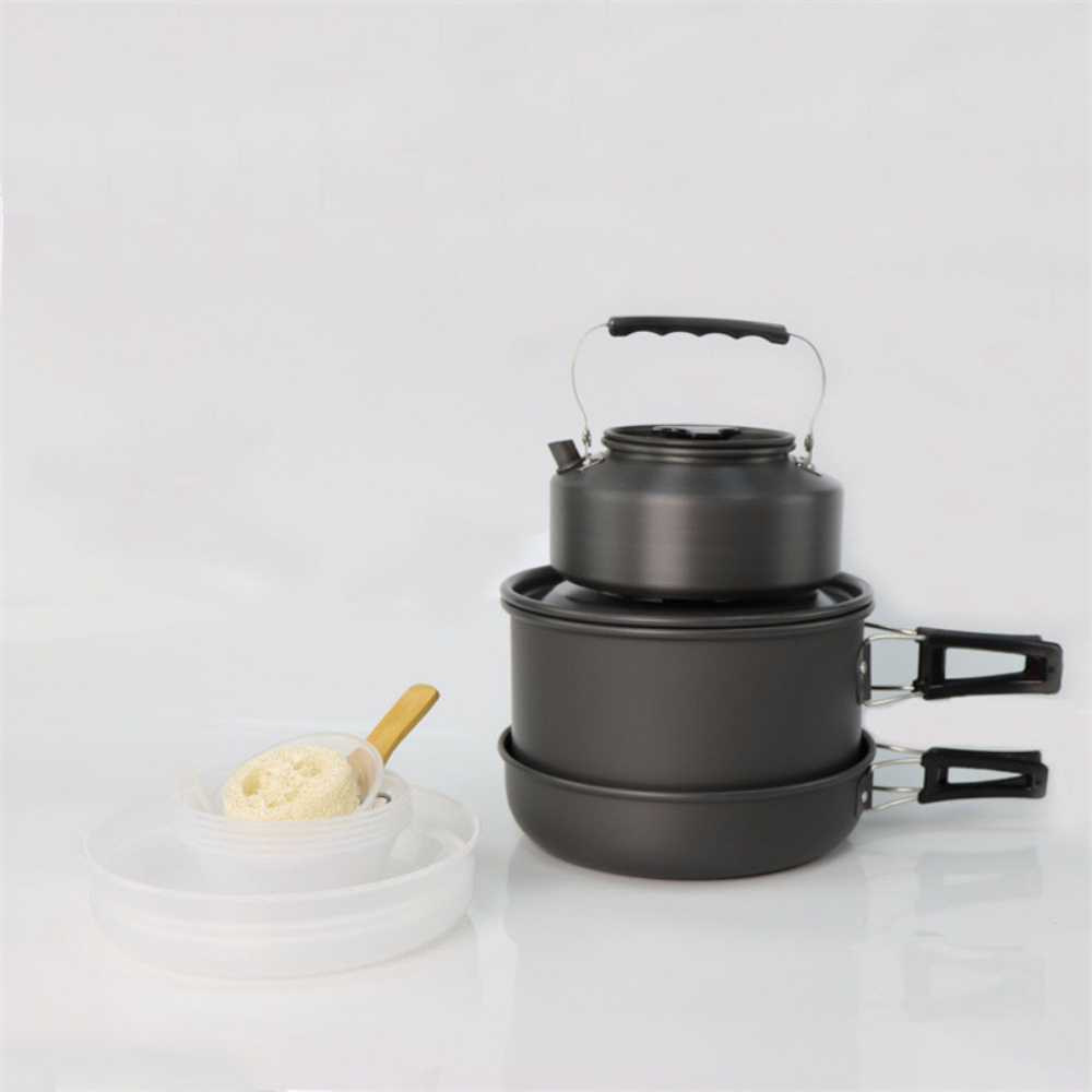 Outdoor large cooking set, 2-4 – Nesting Camping Cooking Set recenzja i cena