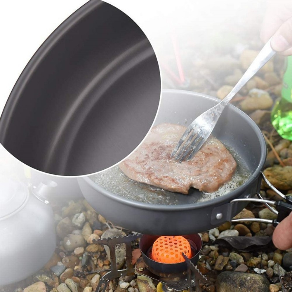 Outdoor large cooking set, 2-4 – Nesting Camping Cooking Set recenzja i cena