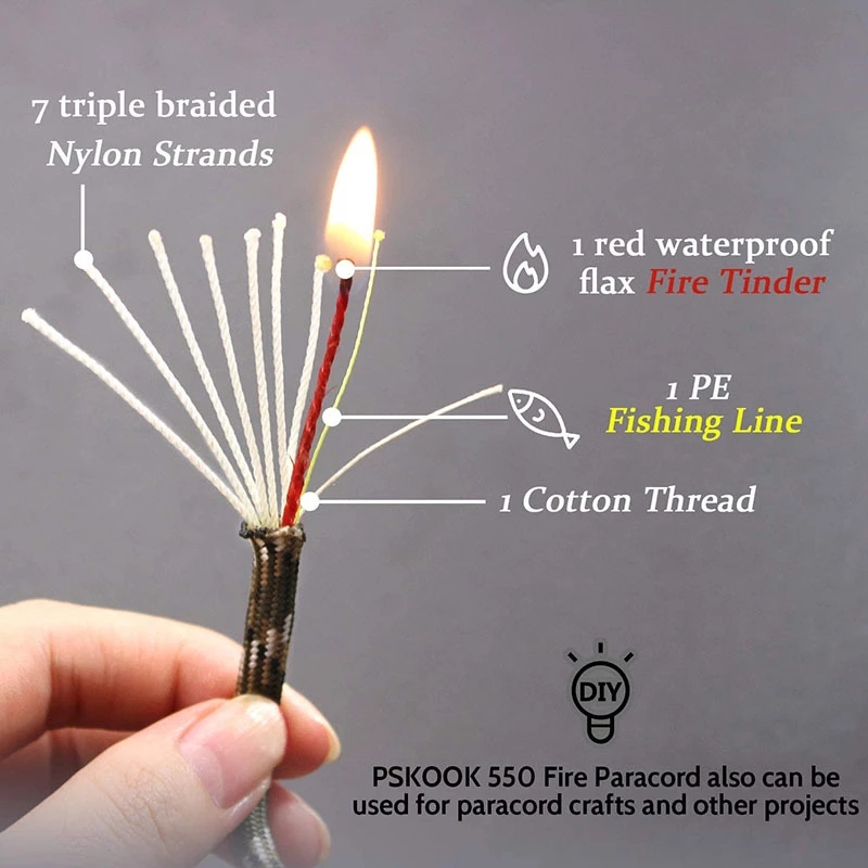 10-core Paracord 550 4mm Outdo – Camping Cooking Fire recenzja i cena