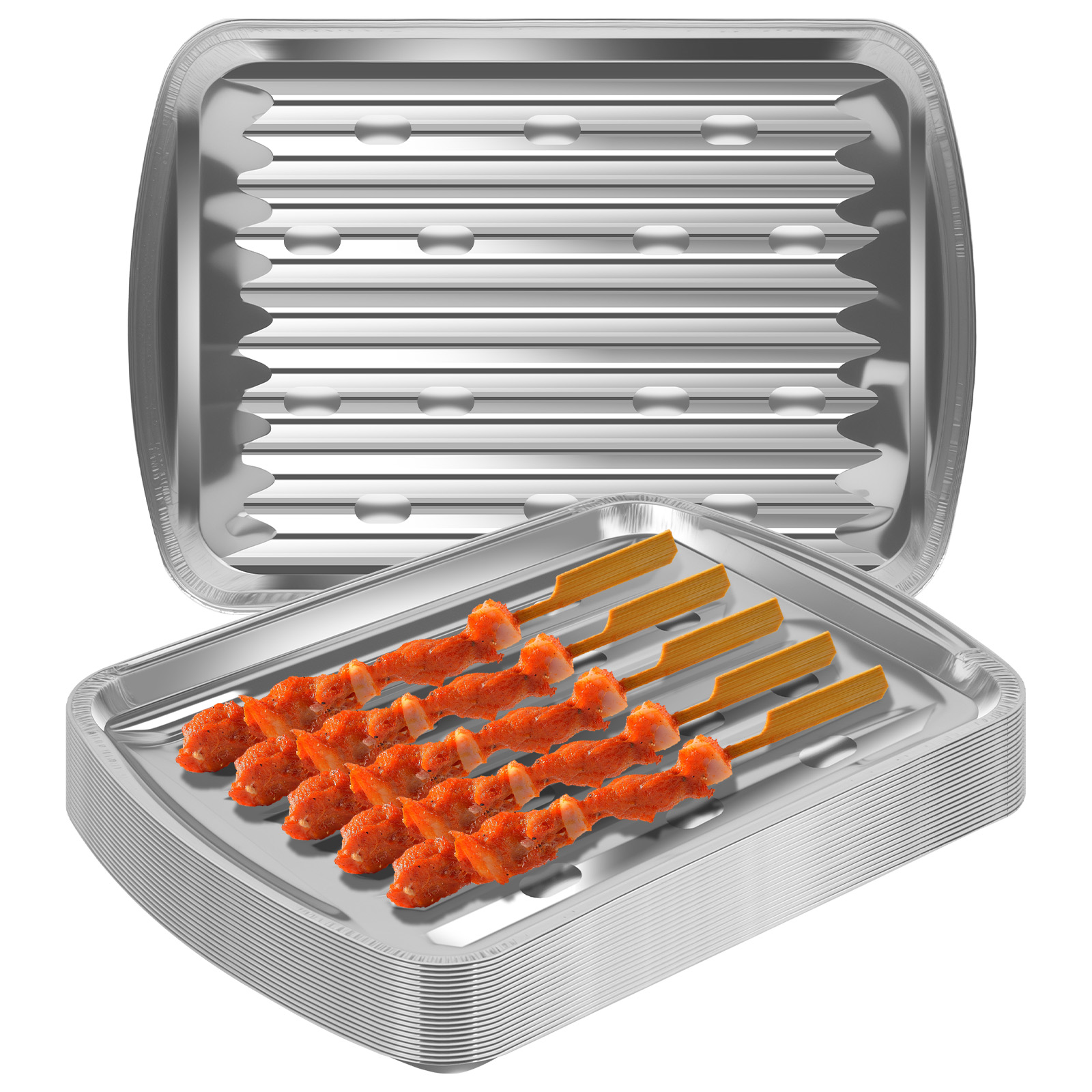 Aluminum Foil Trays Non-Stick  – Camping Cooking Food recenzja i cena