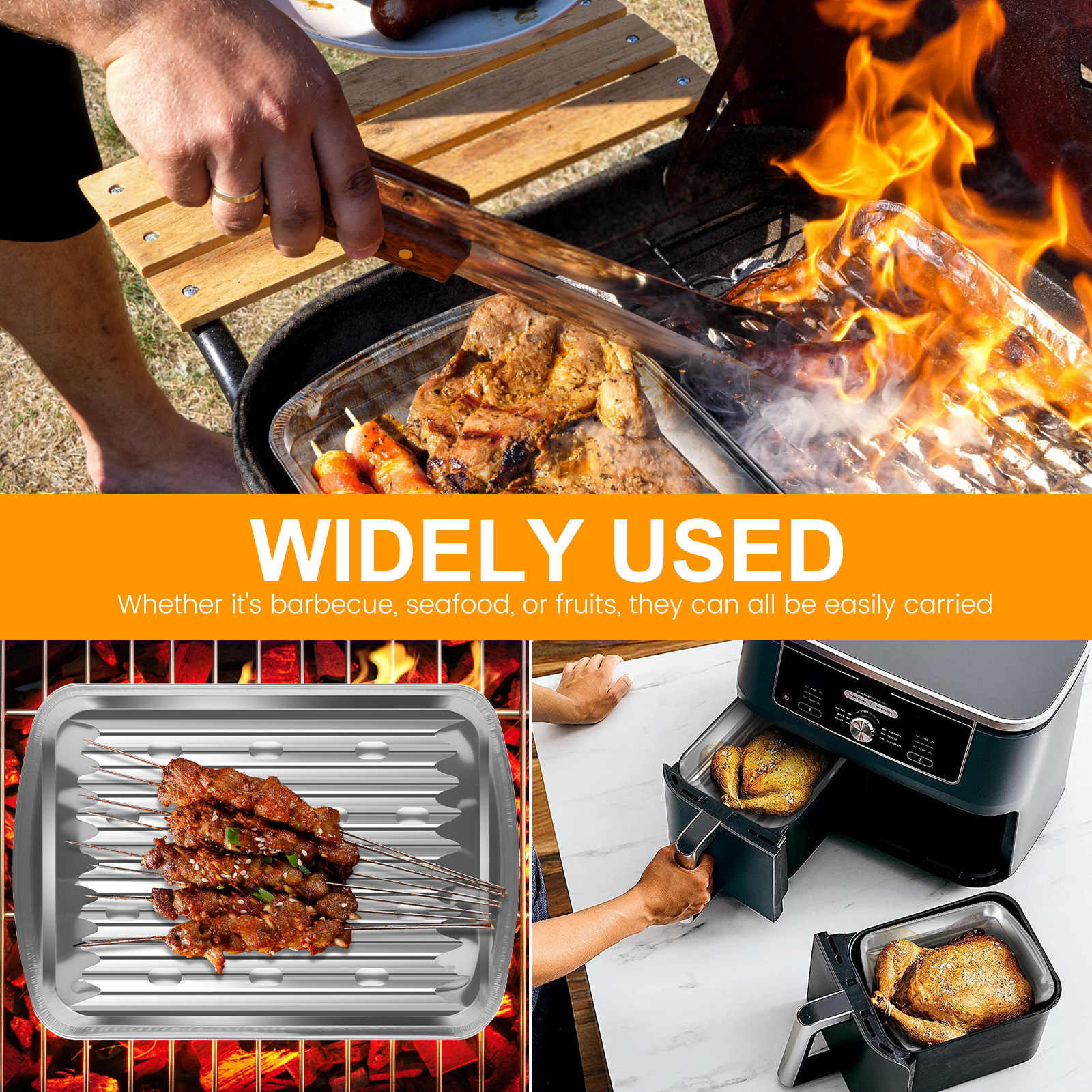 Aluminum Foil Trays Non-Stick  – Camping Cooking Food recenzja i cena
