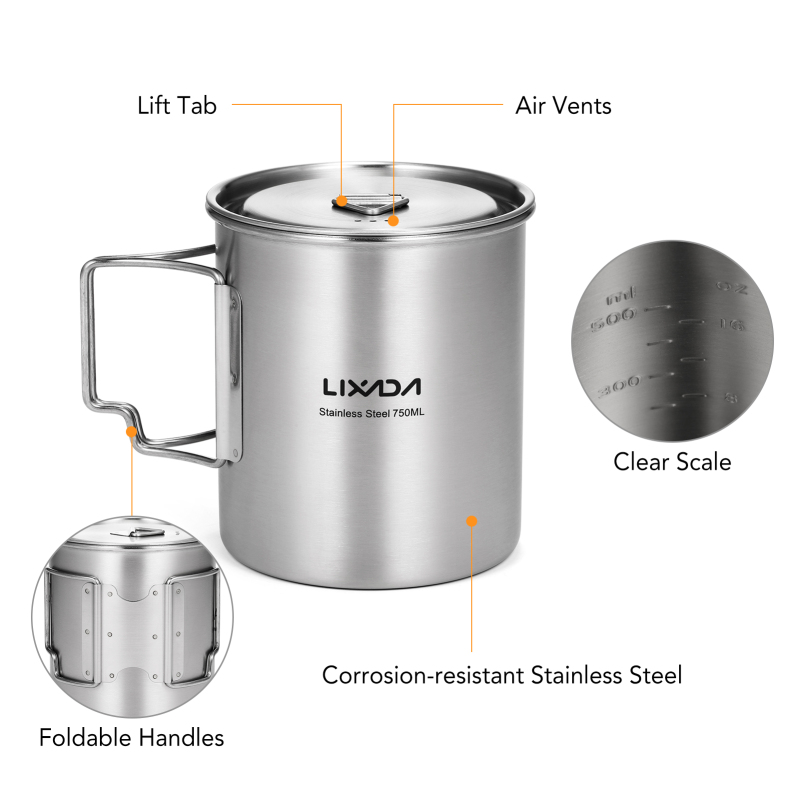 Lixada 750ml Cup Outdoor Stain – Camping Cooking Full Set recenzja i cena