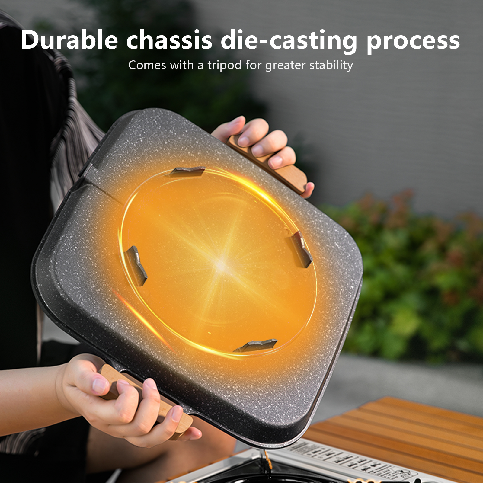 BISINNA Square BBQ Grill Pan N – Camping Cooking Pot recenzja i cena